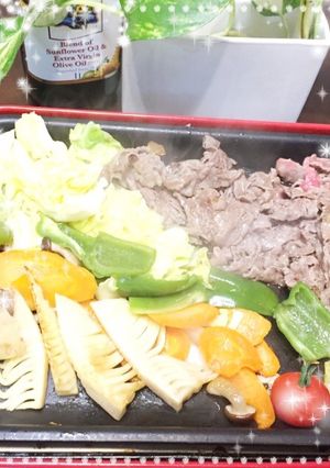卓上グリルで春野菜焼肉♡旬の筍も!-レシピのメイン写真