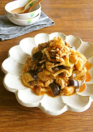 野菜ジュース☆鶏肉となすのトマトクリーム-レシピのメイン写真