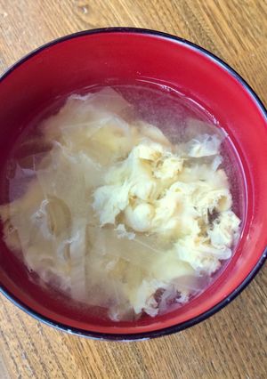 キャベツと卵のお味噌汁-レシピのメイン写真