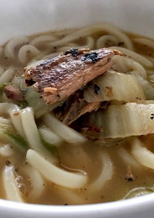 水煮缶で作る簡単な炒め物、うどん-レシピのメイン写真