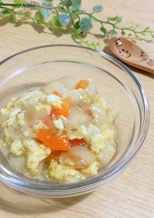 簡単☆野菜とお麩の卵とじ☆離乳食-レシピのメイン写真