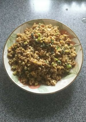 納豆&シソ&玉子&挽き肉&葱の炒め物-レシピのメイン写真