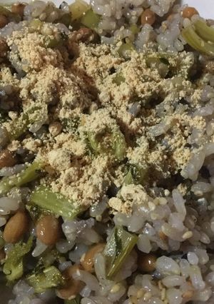 納豆と大根の葉っぱの甘辛まぜご飯-レシピのメイン写真