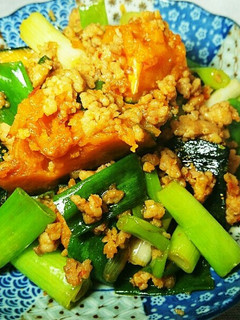 かぼちゃと鶏ひき肉のピリ辛炒め-レシピのメイン写真
