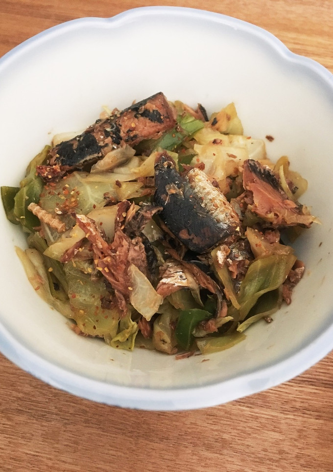 いわし缶で簡単！いわしとキャベツの蒸し煮-レシピのメイン写真