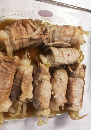 もやしの肉巻きレンジ蒸し-レシピのメイン写真