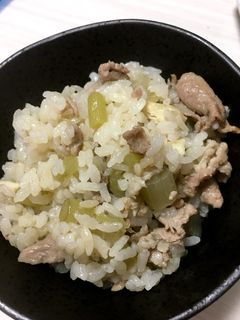 ふきと豚肉の炊き込みご飯-レシピのメイン写真