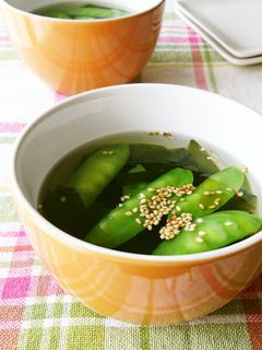 和洋中どれでも♪絹さやとわかめのスープ-レシピのメイン写真