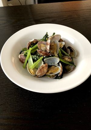 あさりと小松菜の塩麹酒蒸し-レシピのメイン写真