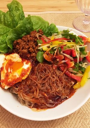 ふるる冷麺☆香味野菜のピリ辛和え麺-レシピのメイン写真