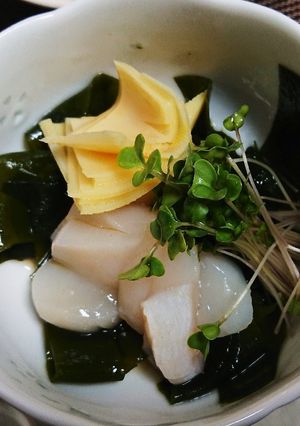 旬の味☆ほたて、わかめ、ひめかわの酢の物-レシピのメイン写真