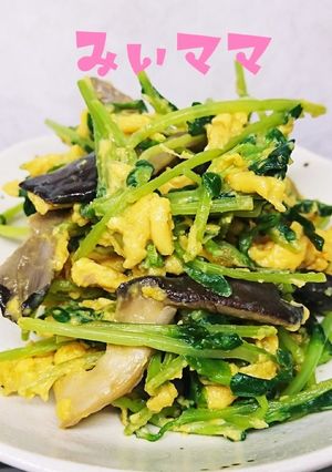すぐ出来る☆豆苗とひらたけの卵とじ-レシピのメイン写真