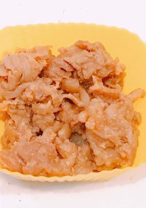 お弁当に！レンジで簡単、黄金の味で豚焼肉-レシピのメイン写真