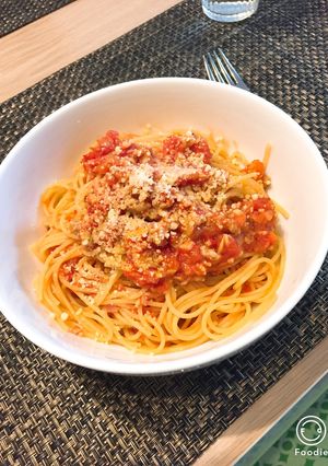 何肉でもOK！コクあるミートソースパスタ-レシピのメイン写真