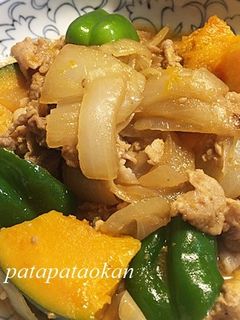 カボチャと豚肉の炒め物-レシピのメイン写真