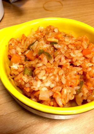 野菜ジュースでチキンライス【離乳食後期】-レシピのメイン写真