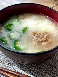 長いも・オクラ・納豆の味噌汁-レシピのメイン写真