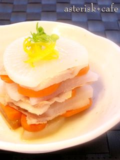 大根とにんじんと豚肉のミルフィーユ-レシピのメイン写真