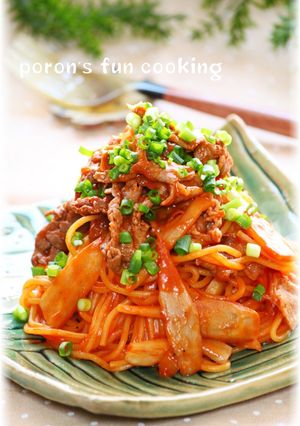 時短♪牛肉と牛蒡の野菜ジュース漬けパスタ-レシピのメイン写真
