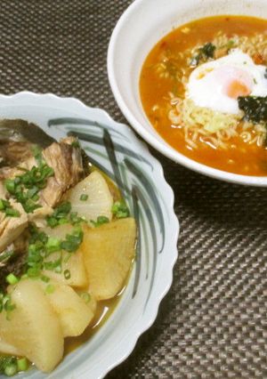 おひとりさまの辛ラーメンでぶりあら大根-レシピのメイン写真