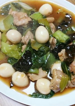 鶏肉とチンゲン菜の餡掛け(*´╰╯`๓)-レシピのメイン写真