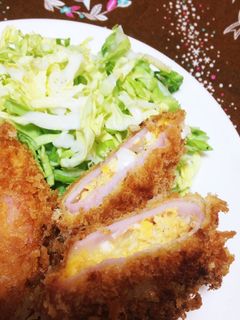 卵とカマンベールチーズのハムカツ-レシピのメイン写真