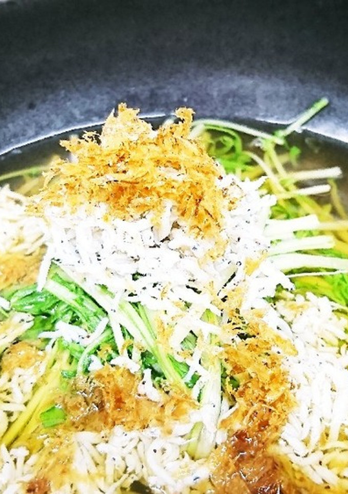 自家製出し醤油で簡単水菜としらすの煮浸し-レシピのメイン写真