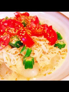トマトとオクラのサラダ素麺-レシピのメイン写真