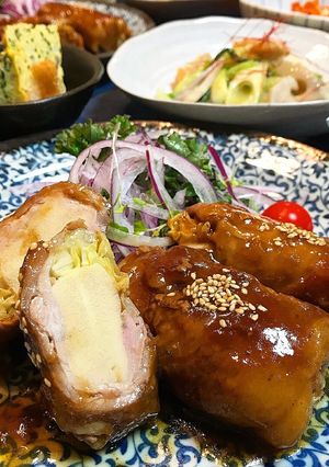 高野豆腐とキャベツの肉巻きお好み風-レシピのメイン写真