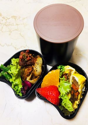 ズボラで愛♡唐揚げ炒め弁当-レシピのメイン写真