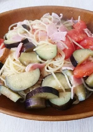 なすとベーコントマトの塩味パスタ-レシピのメイン写真