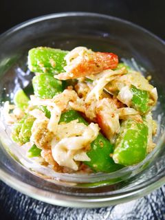 スナップエンドウとカニカマ胡麻マヨサラダ-レシピのメイン写真