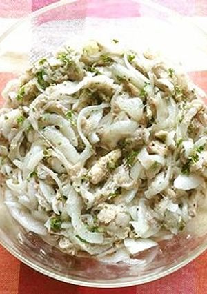 作りおきに♪新玉ねぎとサバ水煮缶のサラダ-レシピのメイン写真