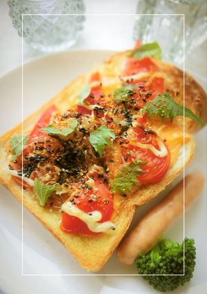 トマトのおかか＊胡麻＊ポン酢和トースト-レシピのメイン写真