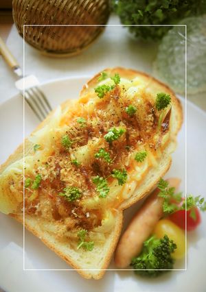 新玉葱×おかかのカレー＊塩トースト-レシピのメイン写真