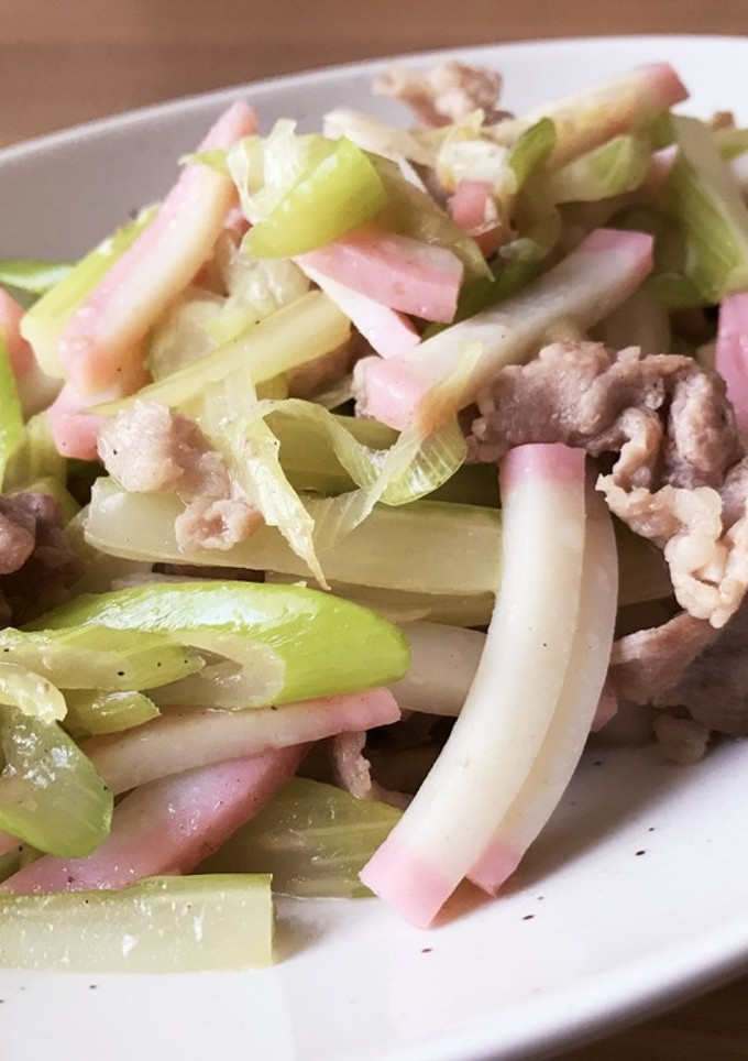 セロリと豚肉の中華炒め-レシピのメイン写真