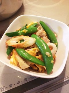 スナップえんどうと豚肉の炒め物-レシピのメイン写真