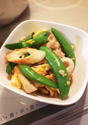 スナップえんどうと豚肉の炒め物-レシピのメイン写真