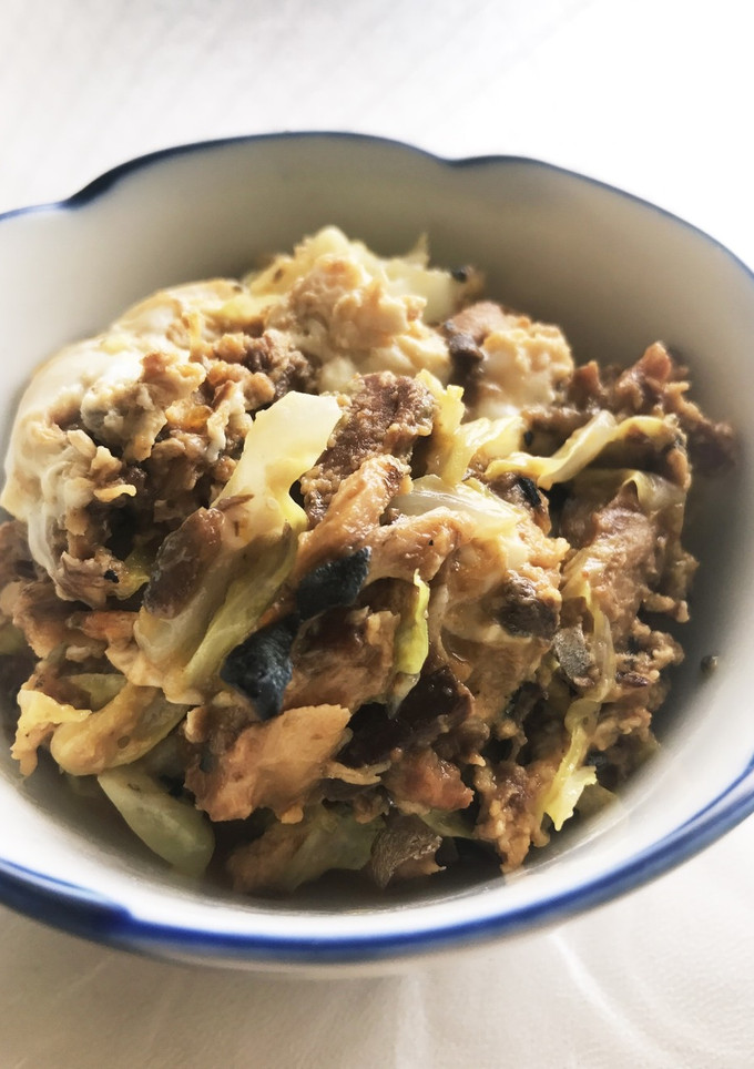 鯖味噌煮缶とキャベツ炒めの卵とじ-レシピのメイン写真