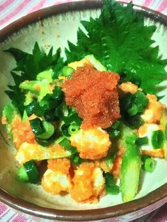 アスパラとクリームチーズの明太子和え-レシピのメイン写真