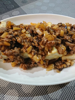 旨味肉そぼろ(筍椎茸入り)の豆腐ステーキ-レシピのメイン写真