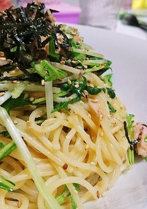 【かんたん】水菜とツナのズボラパスタ-レシピのメイン写真