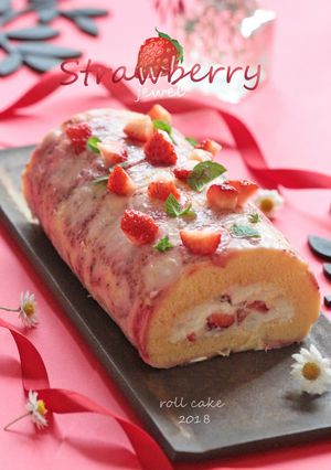 宝石ストロベリーのロールケーキ-レシピのメイン写真