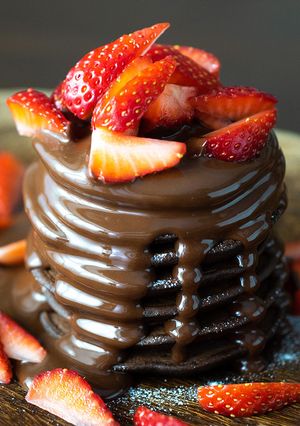 簡単！米粉と豆腐のチョコレートパンケーキ-レシピのメイン写真