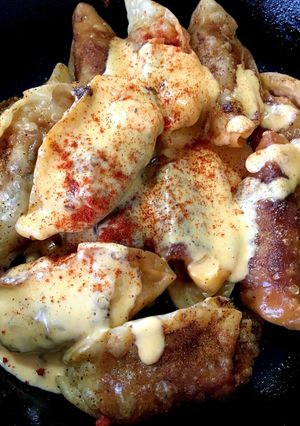 市販餃子アレンジ タコス風味チーズソース-レシピのメイン写真