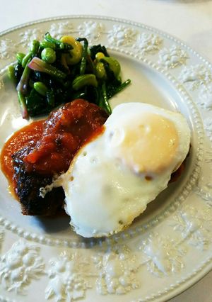 お弁当用 ロコモコ(ハンバーグと目玉焼)-レシピのメイン写真