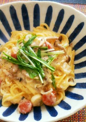 トロロ長芋カルボナーラ風パスタ-レシピのメイン写真
