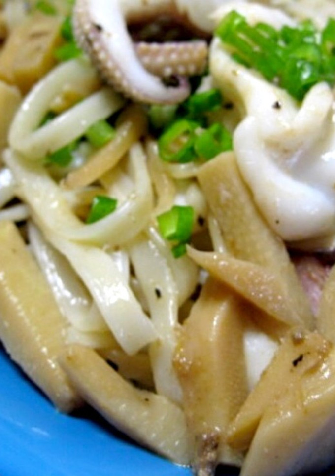筍煮とイカの和風パスタ風-レシピのメイン写真