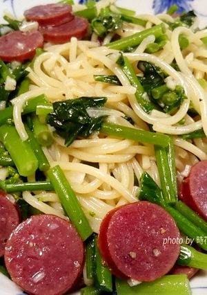 ◆のらぼう菜とサラミのペペロンチーノ風◆-レシピのメイン写真