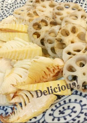 筍と蓮根☆オリーブオイルで塩焼き-レシピのメイン写真